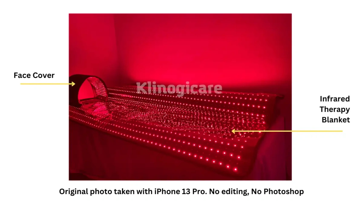 Originalfoto der Infrarotdecke Klinogicare&reg; RedWave Cocoon mit Rotlicht-LED-Panel